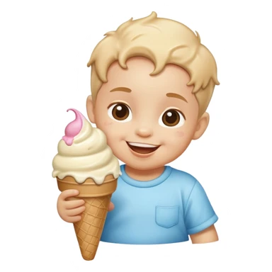 Baby with ice cream  sticker