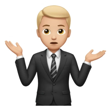 confused business men person shrug pose sticker