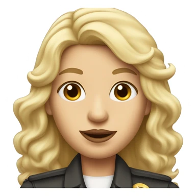 Blonde airplane pilot with long hair and big lips sticker