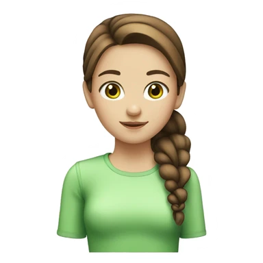 Girl with brown hair green eyes and ponytail sticker