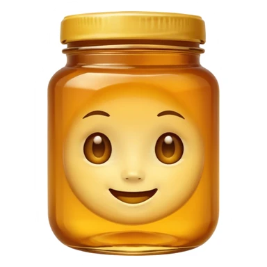 Jar of honey with a face  sticker
