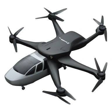 Black evtol aircraft  sticker