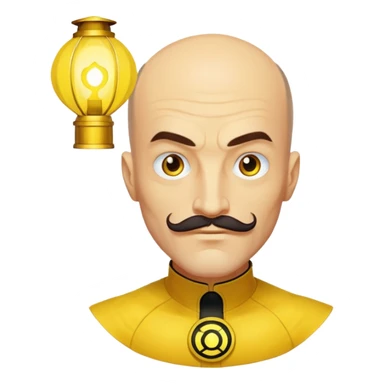 dc sinestro yellow lantern with mustache and balding head sticker