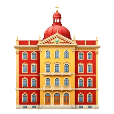 classic Stockholm building, yellow and red sticker