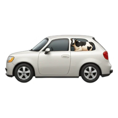 A car with a cow sticker
