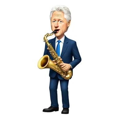 Bill Clinton playing the saxophone ￼ sticker