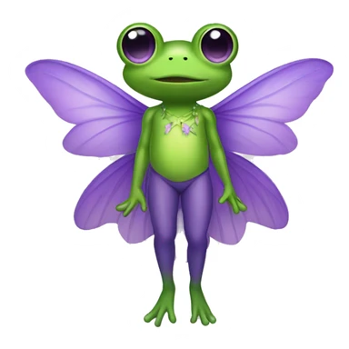 frog fairy with purple wings  sticker