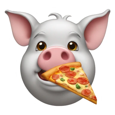 Pig with a pizza sticker