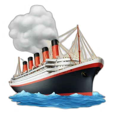 french ocean liner "le France" with 2 big red chemneys sticker