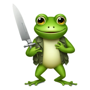 The frog holds a knife. sticker