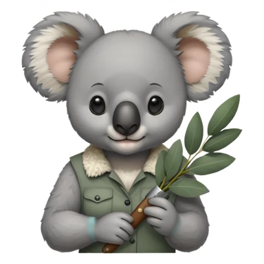 Female koala with knife sticker