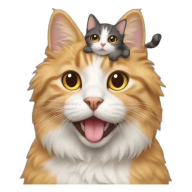 Cat on a dog sticker