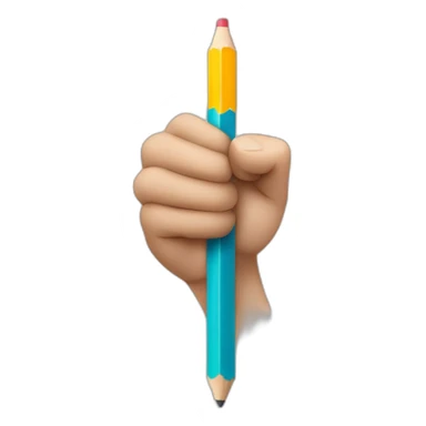 hand holding a big pencil in fist sticker