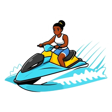 black man with a black woman on a jet ski sticker