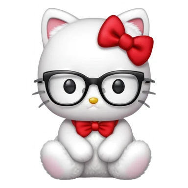 Hello kitty with glasses sticker