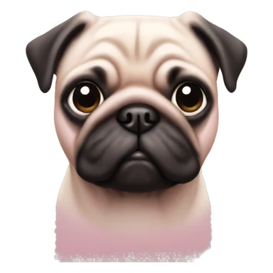 Pug light pink unicorn sticker
