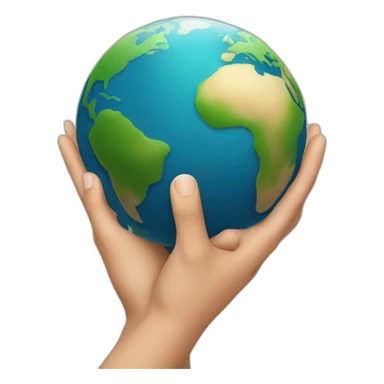 Two hands holding the Earth from below sticker