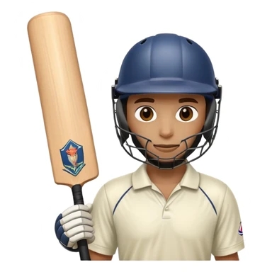 cricket player with bat and helmet sticker