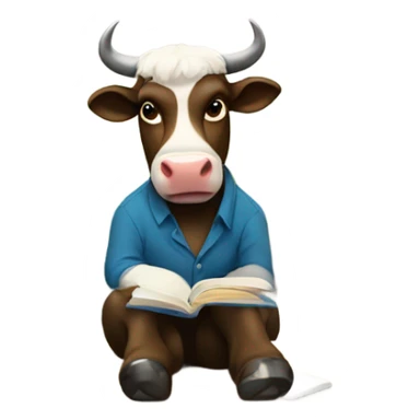 bull sitting in a classroom sticker