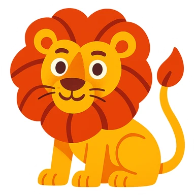 lion vibrant toon style sticker