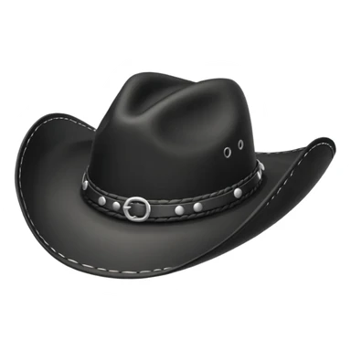 white and black cowboy hat sticker