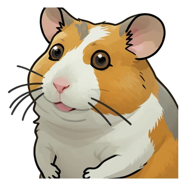 Hamster with calico fur sticker