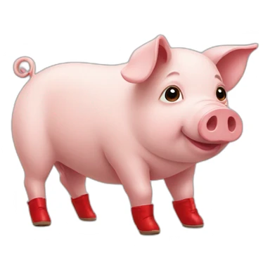 Pig with red shoes sticker