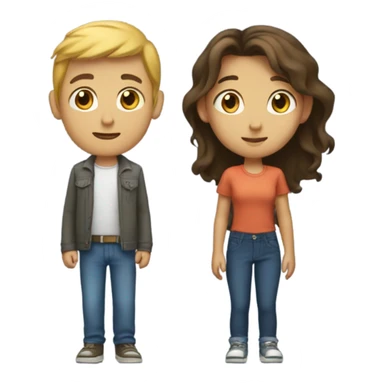 tall boy short girl sticker