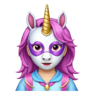 unicorn face mask scout girl sticker