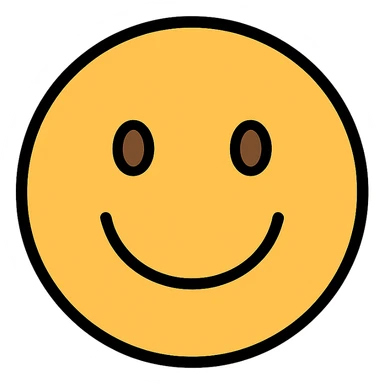 smiling face emoji, cheerful and modern, color icon style sticker
