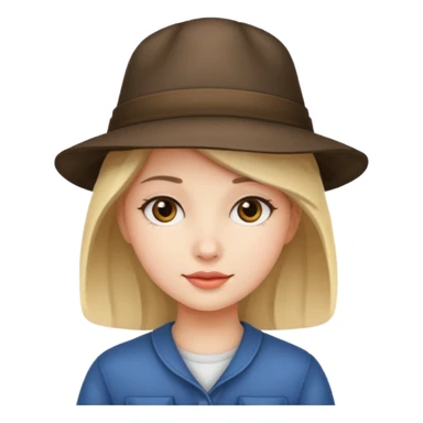 Una ragazza con un cappello sticker