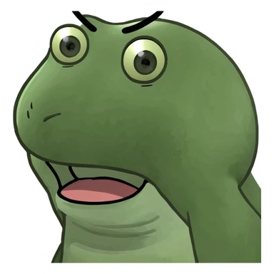 Labubu character with shocked face, meme style, bold colors sticker