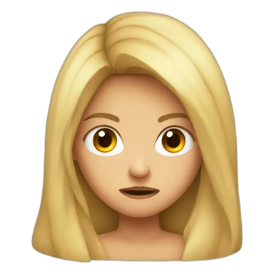 Angry girl with long hair  sticker