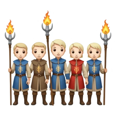 les villagois avec des fourches ou des torches sapé en moyen age sticker