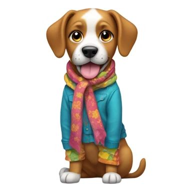 Dog wearing pants sticker