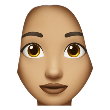 Girl 30 year old girl with droopy brown eyes, long dark brown hair, dark skin, facial mole on the left side of the lower lip sticker