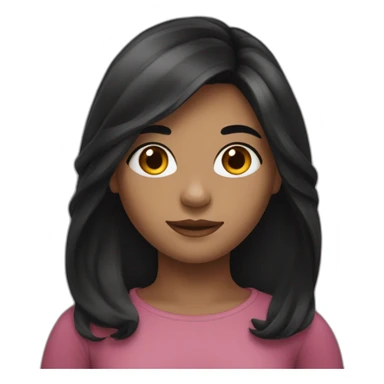 a black haired girl with medium long hair sticker