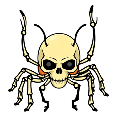 skeleton bug sticker