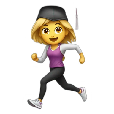 girl running with academic hat sticker