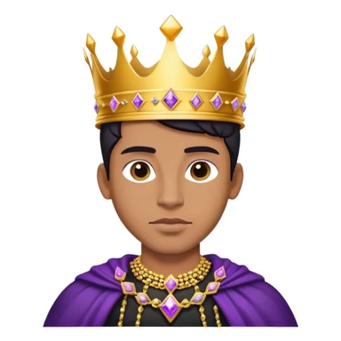 King, golden crown, black clothes, purple diamonds  sticker