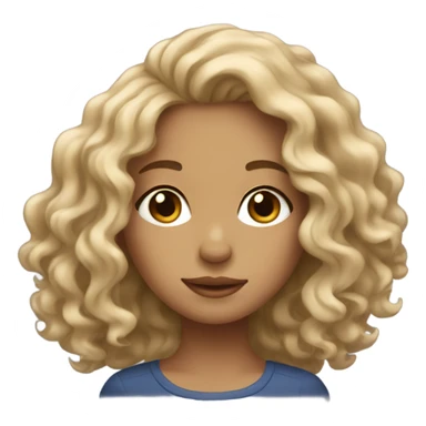 Light skinned Girl with wavy hair  sticker