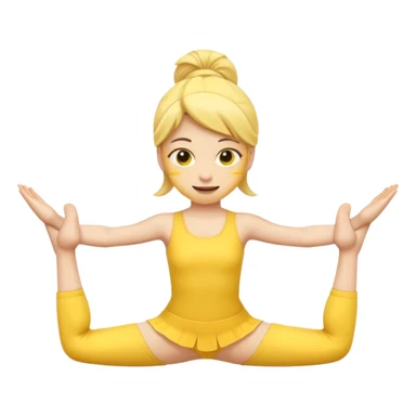 Yellow emoji girl doing the front splits sticker