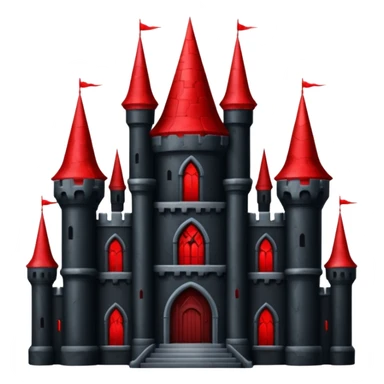 Dark Castle with the colors red and black, it should not look cartony sticker