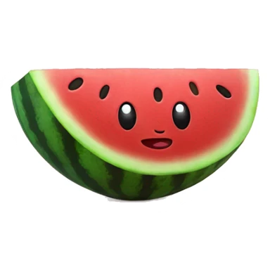 Watermelon with a face sticker