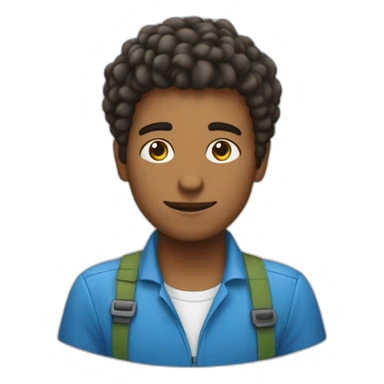 Un garçon avec les cheveux teinturier enbleu étoile. sticker