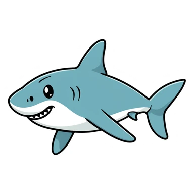 cartoon shark sticker