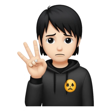 Sad emo doing the rock hand sticker