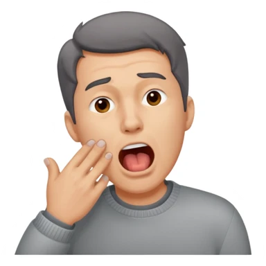 yawning  man in sweater sticker