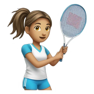 Girl playing badminton sticker