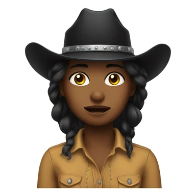 crying black cowgirl  sticker